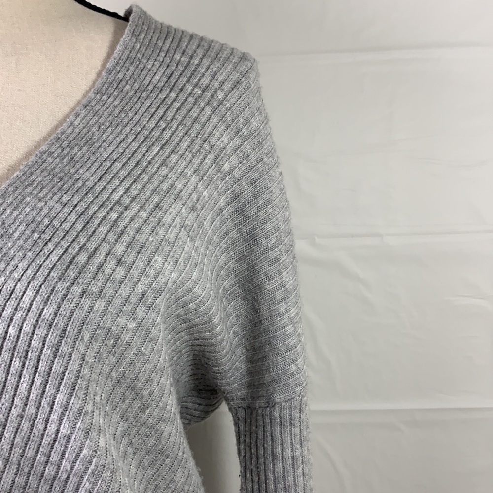 Zella Gray Ribbed Wrap Sweater - Picture 5 of 8